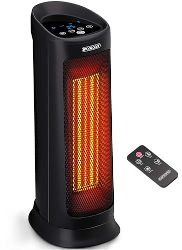 Monzana® Keramik Heizlüfter 2000W 4 Betriebsmodi 15-40°C Energiesparend 120° Oszillation Timer Leise Fernbedienung Elektroheizung Heizstrahler schwarz