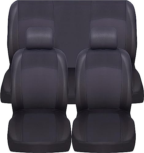 Susy Shop Coprisedili universali Kit Anteriore e Posteriore Vari colori Soft Confortevole Traspirante Protezione per Sedili utilitarie (Nero)