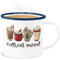 Emaille Becher Blechbecher - Weihnachtstasse Tasse Weihnachten - Current mood - Heiße Schokolade und Marshmallows - 300 ml - Weiß Blau - weinachs weihnachtlicher merry christmas xmas