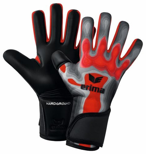 Erima Unisex – Erwachsene Flex-Ray Pro Hardground 2.0 Torwarthandschuh (7222406), grau/rot, 10