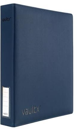 Vault X Raccoglitore a 3 Anelli per Carte da Collezione, Compatibile con Pagine a 9 Tasche, 540 Carte, Materiale Exo-Tec, Apertura Facile, Raccoglitore con Clip ad Anello D, TCG (Blu, Slim)