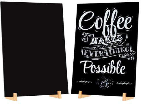 LELADY A3 Aufsteller Kreidetafel, 2 Stück Kreidetafels, Acryl Kreidetafel mit Ständer, Tafel Set, Kreidetafels Tafel Menü Holzsockel zum Beschriften für Restaurant, Café