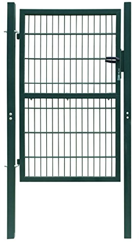 ShGaxin Cancela de Valla 2D Individual Verde 106x170 cm, Puertas Metalicas Exterior, Puerta Jardin, Valla De Jardin, Puerta De Jardín - 141749