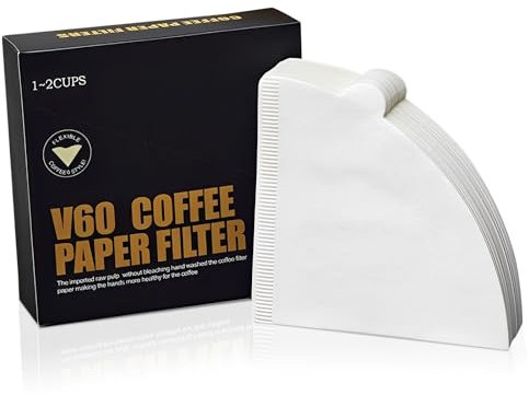 200 Piezas Filtro de Café de Papel, Filtro V60 Filtro de Café Cónico en Forma V Filtros Papel para Cafetera Tazas Filtro (Blanco)