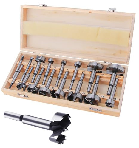 16 Stück Forstnerbohrer Set - Mehrere Zähne Holzbohrer Set, Bohrer für Die Holzbearbeitung, mit 6 bis 54 mm Forstner & Aufbewahrungsbox, Geeignet für Alle Holzarten