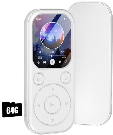 Reproductor MP3 Olycism de 64 GB con Bluetooth 5.3 Reproductor de música portátil Sonido HiFi y Radio FM Capacidad de batería de 300 mAh, Adecuado para Deportes, Viajes y Uso Diario.