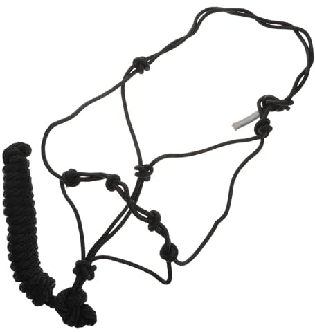 TOKIDNY Licol De Cheval Portable En Corde Polyester Noir, Bridon Sans Mors Résistant à L'usure, Équipement D'équitation Léger Pour Entraînement Et Usage Extérieur