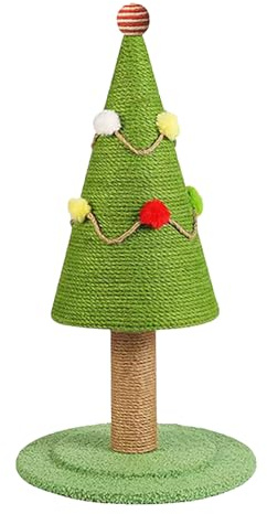 Albero gratta per gatti dei cartoni animati - Ornamento in peluche verde, simpatico torre felino, accessorio per la casa per animali domestici, stazioni di artigli giocoso con stile morbido peluche |