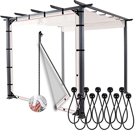 Cortinas impermeables para exteriores con cremallera para jardín, garaje, balcón, lonas transparentes a prueba de polvo y resistentes a las manchas (2,2 x 2,5 m)