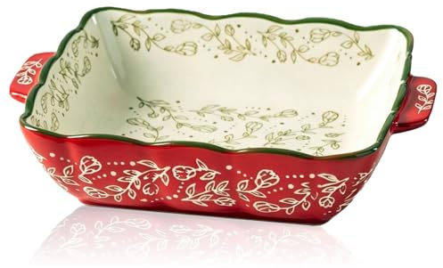 Liten ugn, keramisk ugn, ugnsform 1 person, ugnsform med keramiska handtag, 27,9 × 17,2 × 5,6 cm liten ugn för tiramisu gratin