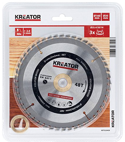 KREATOR KRT020409 - Disco de sierra madera 160mm48d