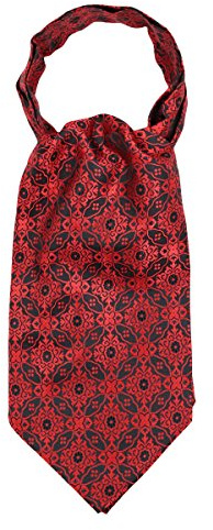 WANYING mäns slipsscarf ascotslips halsduk Cravat Ties enkel chic för gentleman – Paisley, M01 dekorativt mönster röd och svart, En Storlek