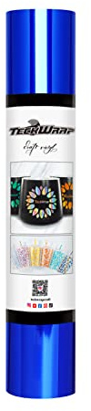 TECKWRAP Chrome Blue Adhesive Craft Vinyl Roll 1ftx5ft