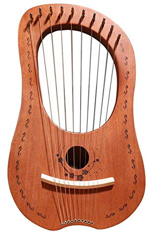 Lyre Harfe, 10 Metallsaiten Knochen Sattel Mahagoni 10-Saiter Lyre Harp Für Instrumentenliebhaber