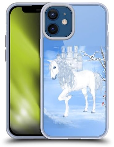 Head Case Designs Officially Licensed Simone Gatterwe White Unicorn Pegasus And Unicorns Gel Case [Military Grade Protection] Compatible with Apple iPhone 12 Mini and Compatible with MagSafe