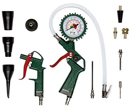Parkside PDSS 13 D4 Kit d'Accessoires d'Entrée d'Air Comprimé avec Pistolet de Soufflage, Pistolet de Remplissage, Tuyau et Adaptateurs