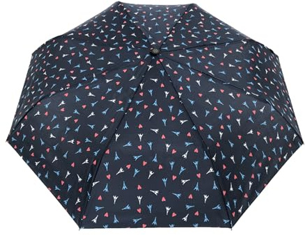 SMATI Parapluie Compact Pliant - ouverture et fermeture automatique ; 8 Baleines en fibre de verre ; Résistant au vent ; Robuste ; Diamètre=90cm ;classique ; Motif:TOUR EIFFEL CŒUR ROUGE