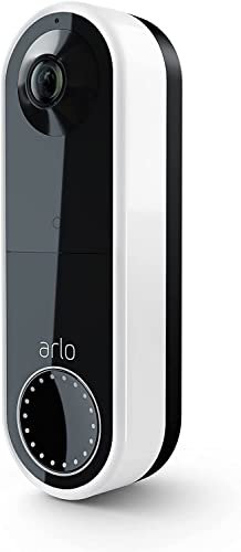 Arlo Essential Wire-Free Video Doorbell - HD Video, 180° View, Night Vision, 2 Way Audio, Direct to Wi-Fi No Hub Needed, Wire Free or Wired, White - AVD2001 RENEWED