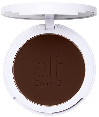 e.l.f. Camo Powder Foundation, leicht, mit Primer infundiert, aufbaubare & langanhaltende, mittlere bis volle Deckkraft Foundation, Rich 660 N