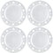 com-four® 4X underplates Silver Glittering with Motif Border - Reusable Saucers - Table Decoration for Weddings and Other Occasions - Ø 33 cm