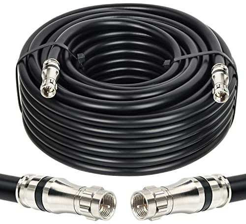 MOOKEERF RG11 Coaxial Cable 50ft,Low Loss 14AWG RG11 Coax Cable 75ohm with F Type Connector High Definition for CATV,Satellite Dish,VHF/UHF,Radio,TV Antennas