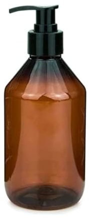 mikken 1 Seifenspender 250 ml Pumpspender aus braunem Kunststoff, lebensmittelecht inkl. Etikett