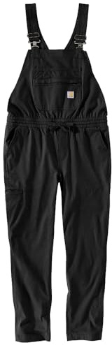 Carhartt Women's Force Relaxed Fit Ripstop Bib Overall, Black, Medium