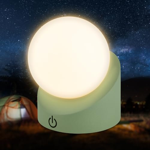 BRILONER - Mini lampada da tavolo a LED senza fili IP54 con touch, lampada comodino, dimmerabile, batteria ricaricabile e sorgente luminosa intercambiabile, lampada da esterno, 10x8x9 cm, verde