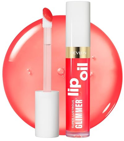 Revlon Super Lustrous Glimmer Lip Oil, Aceite labial hidratante, Tinte de labios, con Aceite de escualano vegetal, 003 Glow Mama