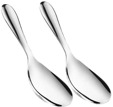 HOMOCONO 2pièces Cuillères à Riz Acier Inoxydable Non Adhésives De Cuillères De Service Pour Cuisine Spatules Polyvalentes Pour Servir Et Mélanger Les Aliments