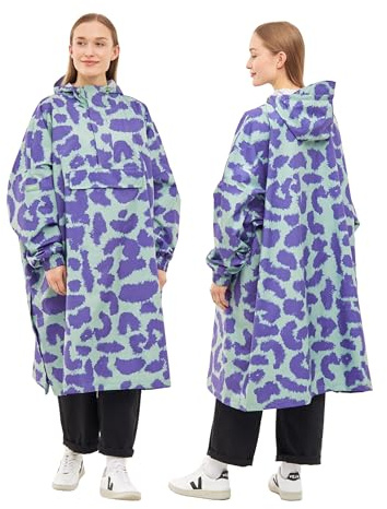 LARKSON Regenponcho Damen Herren Mint Leo - Lykke - Regenmantel Regencape für Fahrrad Outdoor Festival - Wassersäule 10000 mm - Regenjacke Wasserdicht mit Verschweißten Nähten