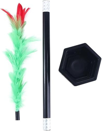 Wyjuan Black Stick to Rose Magic Tricks Magic Wand to Flower Easy Magic Tricks Funny Toys Show Performance Prop for Adults Teenagers Magician Accessories Magic Kits and Accessories