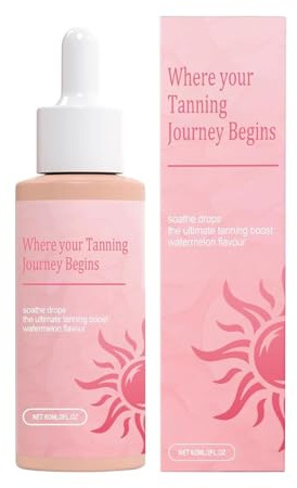 Self-Tanning Drops, Bronzing Sunless Tanner, Buildable Organic Natural Formula Liquid Tan Light Safe Suitable for All Skin Types Women Men Face and Body, 60 ml