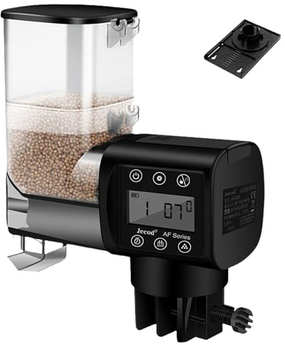 Distributeur Nourriture Poisson Aquarium, Distributeur Automatique De Nourriture pour Poissons, 250 ML Distributeur De Nourriture pour Poisson De Bassin pour Poissons avec Écran LCD pour Aquarium