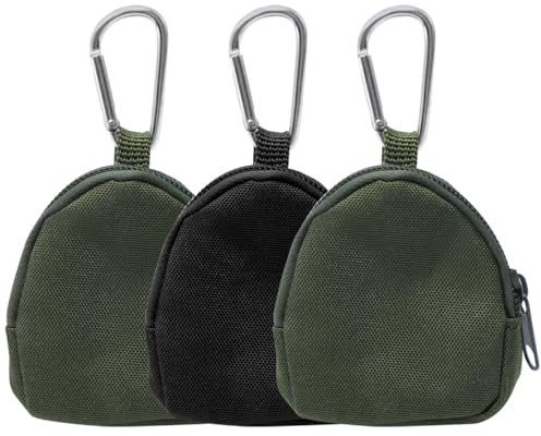 lyualma 3 Pièces Porte-Monnaie avec Fermeture Éclair Style Mini Sac à Dos Porte Clés Mini Sac à Dos avec Boucle Triangulaire pour Porte Clés Étui Portefeuille Noir, Vert