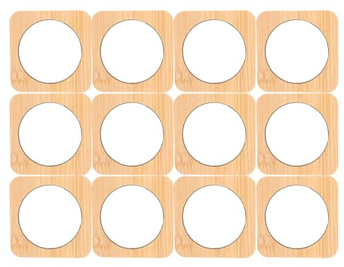 PAMINGONO Specchio Portatile da Borsa in Bamboo 12 Pezzi Beige