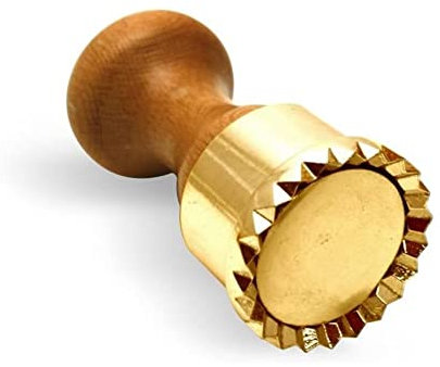 LA GONDOLA Stampo tondo festonato diametro 50 mm ottone e legno,prodotto artigianale Made in Italy