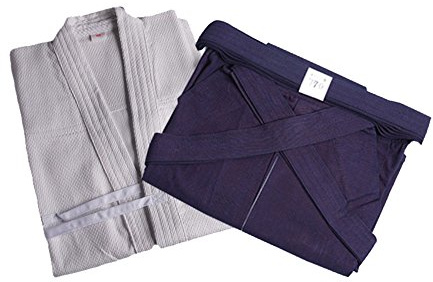 G-LIKE Kendo Mens Kendo/Aikido Keikogi Hakama Martial Arts Uniform (White&Darkblue, XL/180)