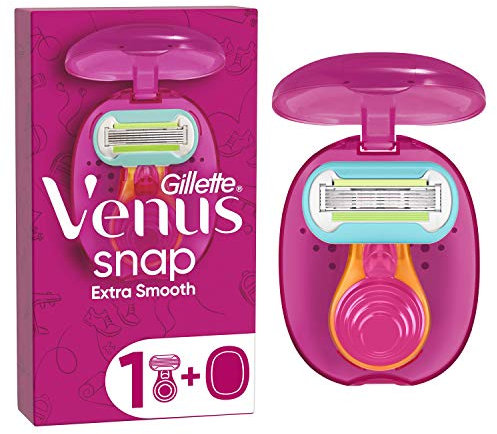 Gillette Venus Extra Smooth Snap Women's Razor + 1 Razor Blade Refills, Mini Handle, Lubrastrip with A Touch of Avocado Oils