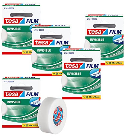 Tesafilm INVISIBLE TAPE 33M x 19MM (33m x 19mm, 5 Rollen)