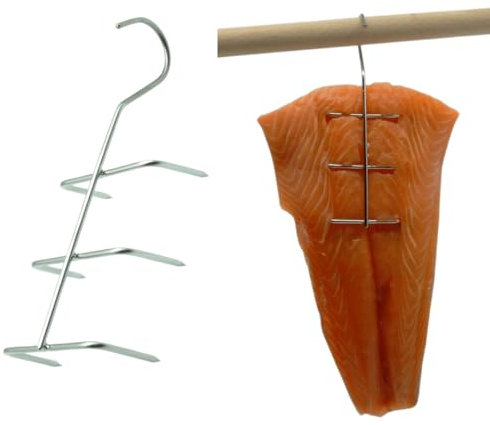 AlcoFermBrew Fish Smoking Hooks 16cm x 5, for Salmon, Trout, Carp, Stainless Steel, Durable Construction