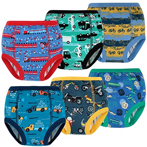 FLYISH DIRECT 6er Pack Töpfchen Trainingshose, 6-Schicht Kinder Töpfchen Trainingsunterhosen, Weich und Atmungsaktiv Töpfchen Trainingshose, 120/5T