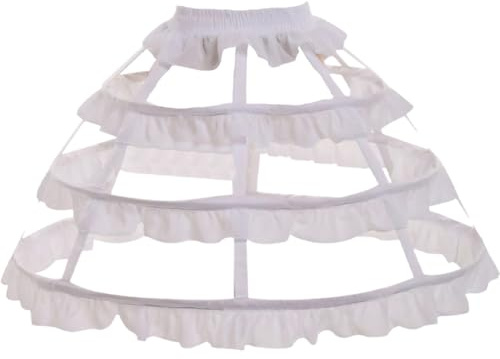 Dinntty Women's Crinoline Underskirt 3 Hoop Crinoline Cage Bustle Skirt Petticoat Wedding Bridal Underskirt Accessories