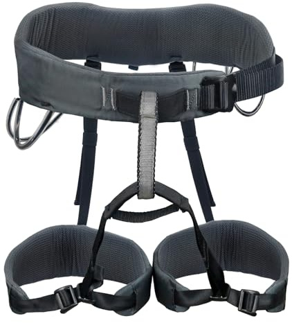 NewDoar Certifié UIAA & CE Harnais d'escalade, harnais d'escalade fin et léger, harnais demi-corps, ceinture de sécurité réglable pour rappel, sauvetage en cas d'incendie, arboriste grimpant(Gris)