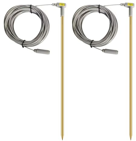 MOKIKUBA Messing-Erdungsstab mit 12,2 m langem Draht, Erdungsstab, ideal zur Verwendung mit Erdungsmatte, Kissenbezug, Pad (Messing-Erdungsstab-Set (2er-Set), BGR-12