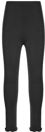 HULIJA Mädchen Leggings Lang Elastische Bund Lange Hose Balletthose Sporthose Tanzhose Gymnastik Jogging Freizeit Ballett Schwarz 134-140