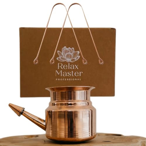 Nasendusche/Neti Pot inklusive 1 Zungenschaber - Relax Master® - Nasenreiniger - Zungenschaber - Nasendusche - Nase - Zunge - Luxus Geschenkbox