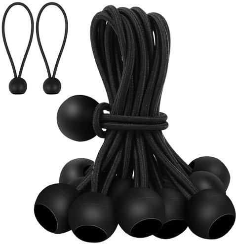 SEPGLITTER 30 Stück 10 cm Spanngummis mit Kugel Planenspanner, Schwarze Robuste Gummispanner Zeltgummis zum Festzurren von Planen, Campingzelten, Ladungshaltedrähten, Überdachungen