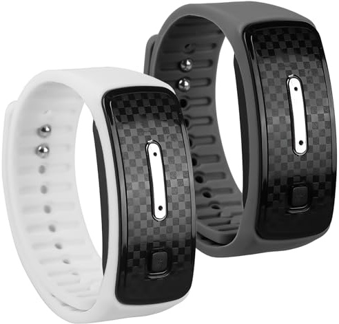Ultraljudsarmband, ultraljudsarmband mot myggor, ultraljudsarmband för fettförbränning, ultraljudsarmband för viktminskning, kvinnor, ultraljud, kroppsformarmband för kvinnor män (svart + vit)