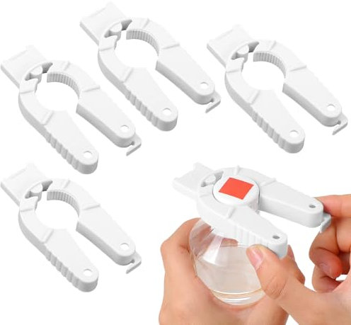 Yuanchu 4 abridores de botellas multifuncionales, abrebotellas 3 en 1, de plástico, con tapón de rosca, abridor de botellas de plástico divertido para personas mayores, debilidad de manos, artritis